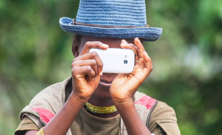 Man taking photo on phone